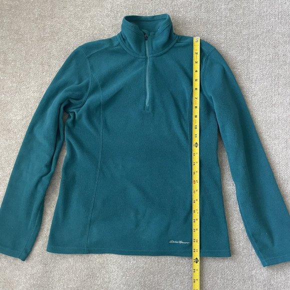 Eddie Bauer Jacket Womens XS Teal Green Fleece Quarter Zip Pullover Lightweight - Picture 7 of 8